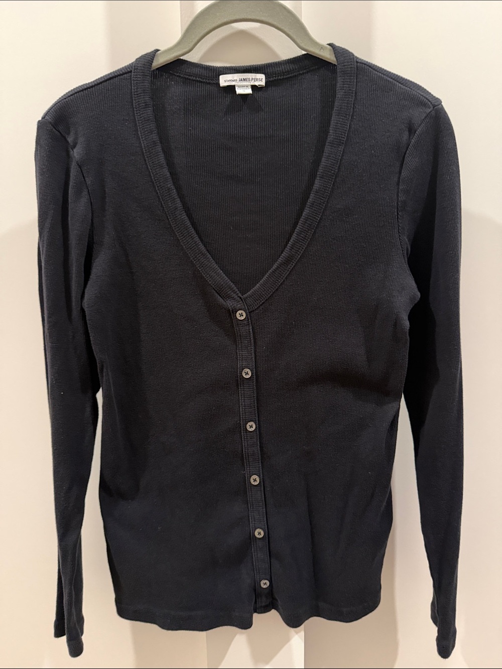 James Perse V-Neck Button Front Cardigan